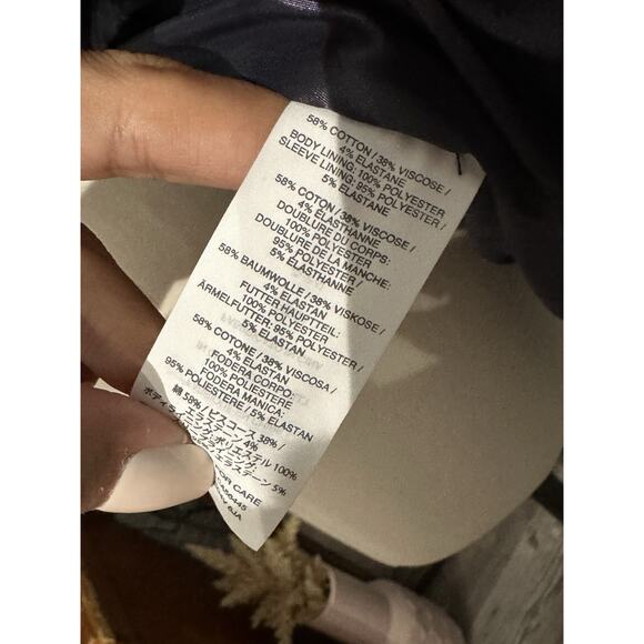 J. Crew Thompson Navy Blue Blazer In Bi-Stretch Cotton Size 6 A0361 - Picture 5 of 10